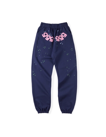 Blue Sp5der 555 Sweatpant,Sp5der Sweatpants,CASUAL PANTS,Clothing