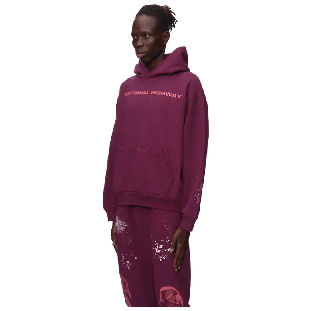 Purple Nocturnal Highway Sp5der Tracksuit,Sp5der Tracksuit,SUIT,Clothing