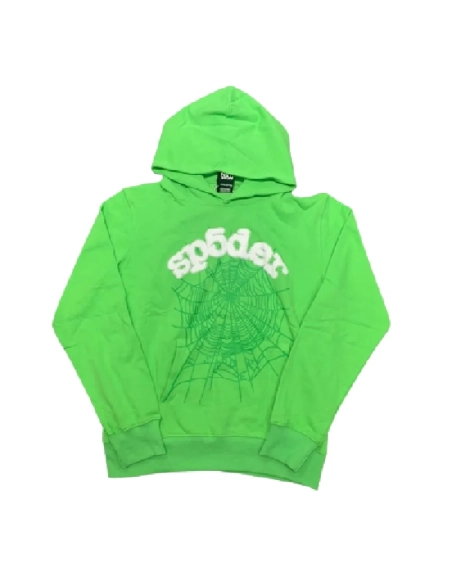 Young Thug Foam Printing Green Spider Hoodie,Sp5der Hoodie,HOODIE,Clothing