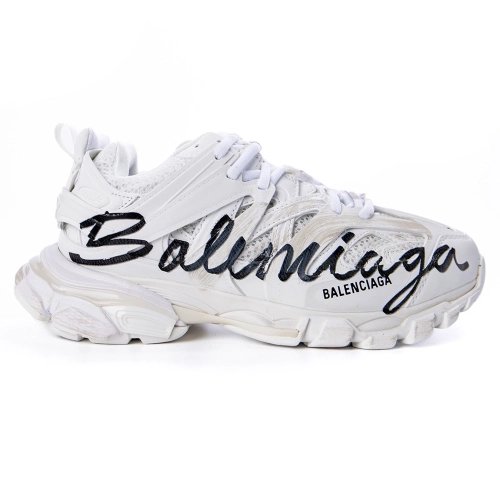 Balenciaga Track Signature Sneaker In White/Black 542436WTRHW-9010,BALENCIAGA TRACK,BALENCIAGA