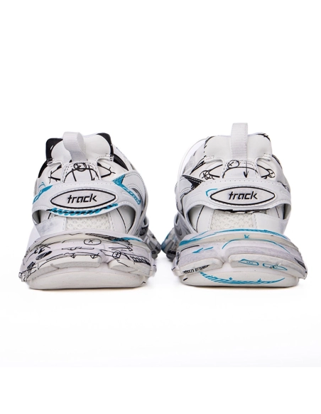 Balenciaga Track 3.0 White Blue Black High Art Graffiti 542023-W3SRA-9014,BALENCIAGA TRACK,BALENCIAGA