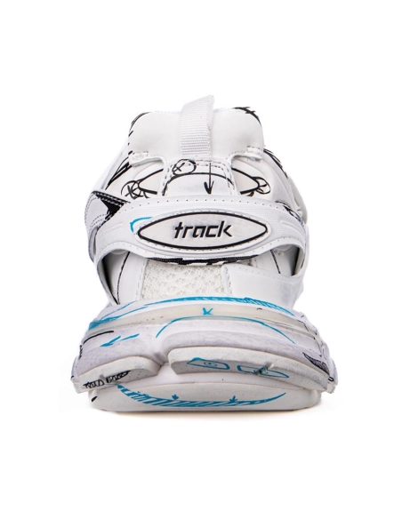 Balenciaga Track 3.0 White Blue Black High Art Graffiti 542023-W3SRA-9014,BALENCIAGA TRACK,BALENCIAGA
