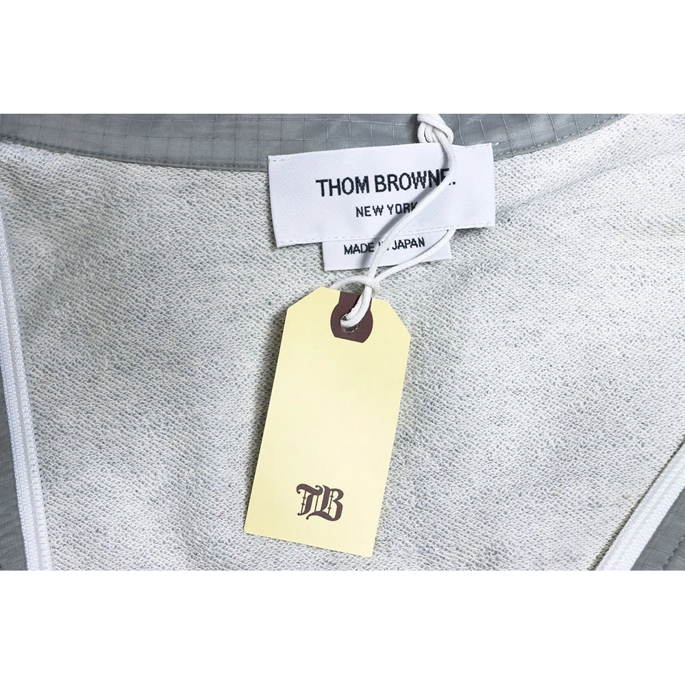 Thom Browne double layer four bar woven stand collar jacket TSK2,Cheap Replica Reps Thom Browne