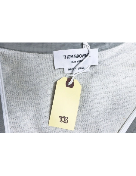 Thom Browne double layer four bar woven stand collar jacket TSK2,Cheap Replica Reps Thom Browne