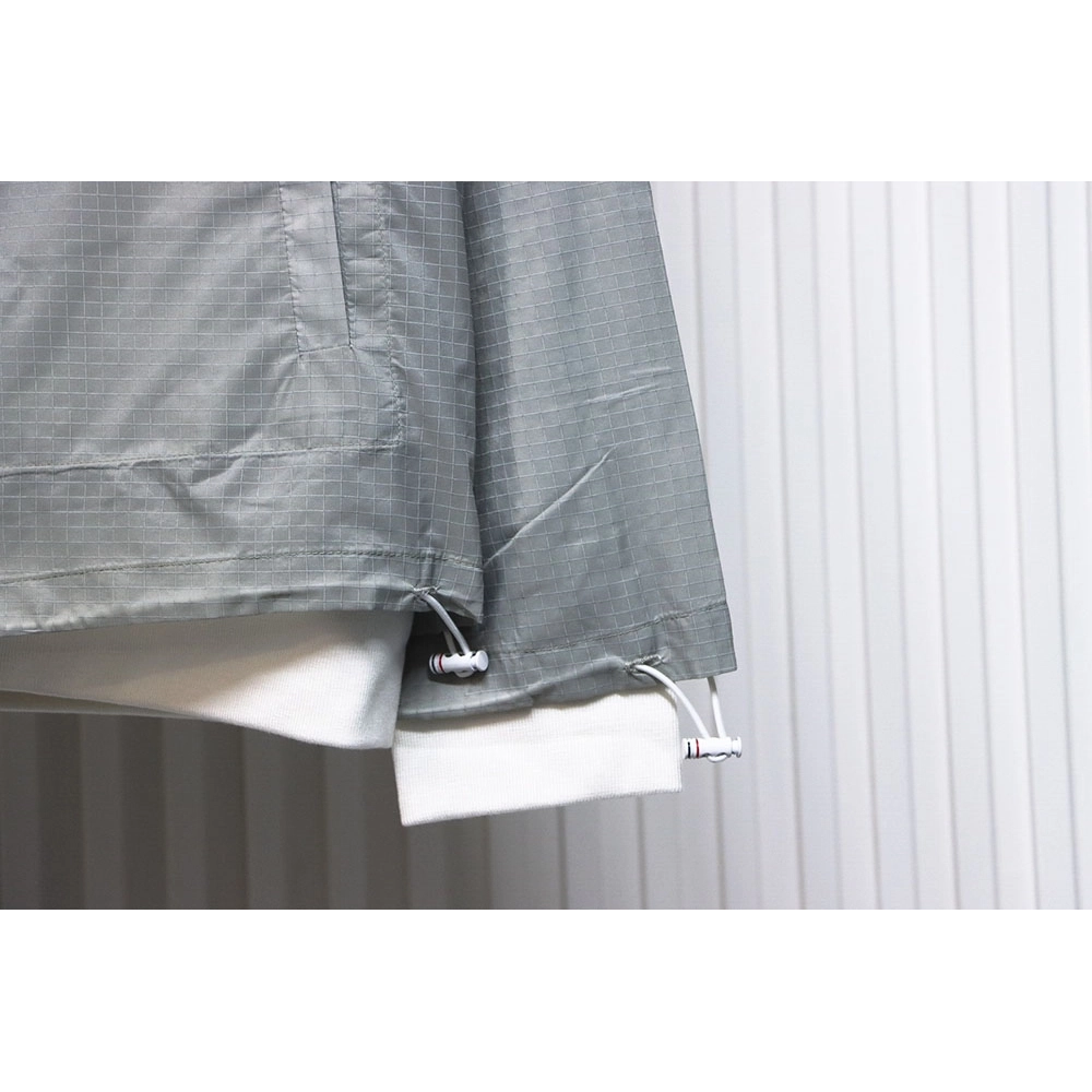 Thom Browne double layer four bar woven stand collar jacket TSK2,Cheap Replica Reps Thom Browne