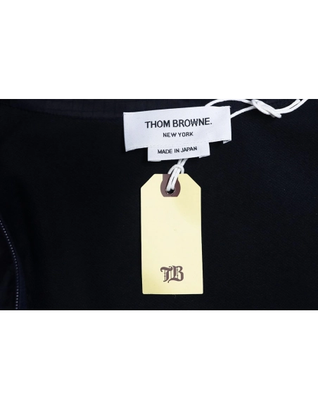 Thom Browne double layer four bar woven stand collar jacket TSK1,Cheap Replica Reps Thom Browne