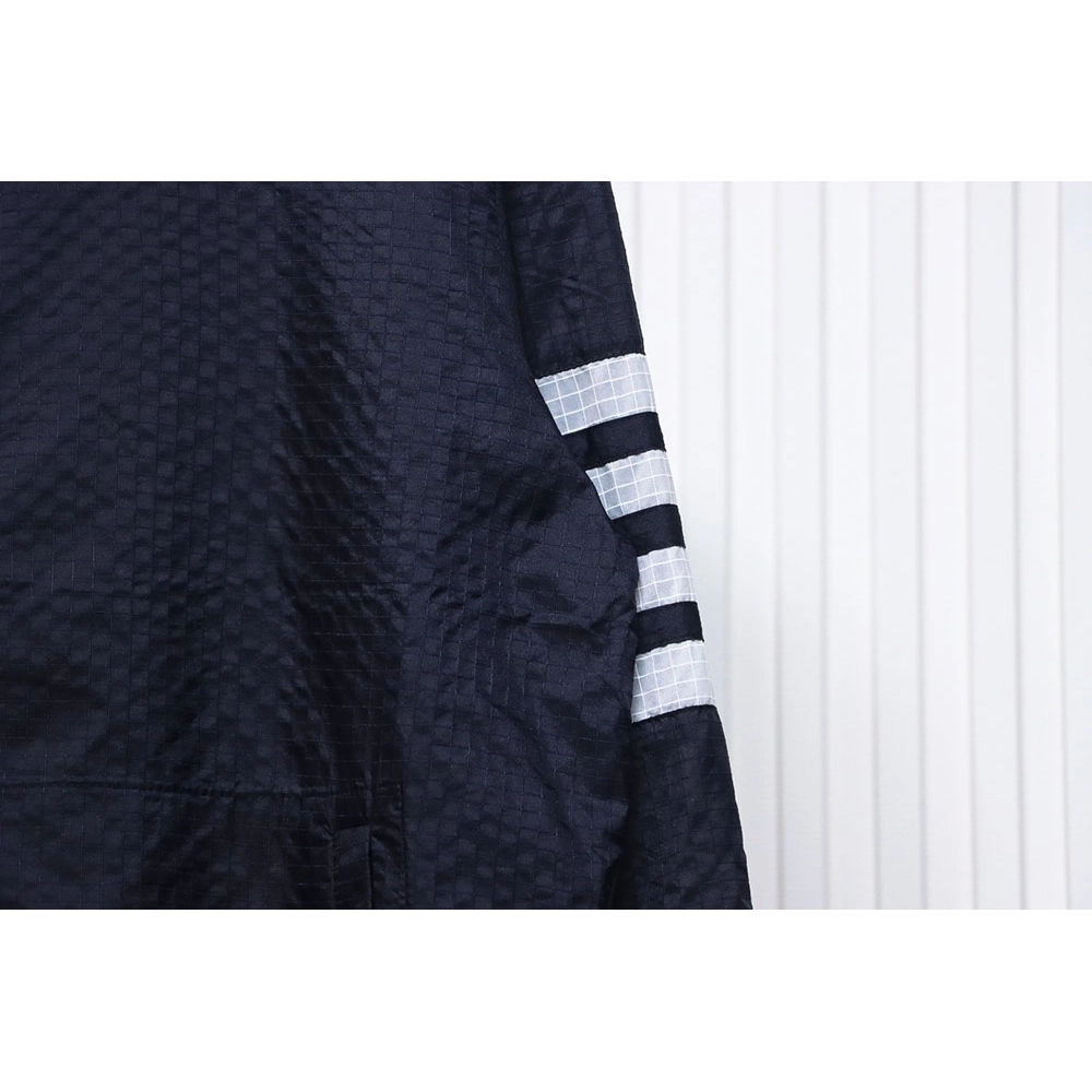 Thom Browne double layer four bar woven stand collar jacket TSK1,Cheap Replica Reps Thom Browne