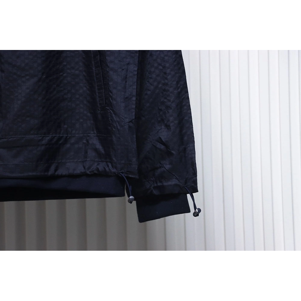 Thom Browne double layer four bar woven stand collar jacket TSK1,Cheap Replica Reps Thom Browne