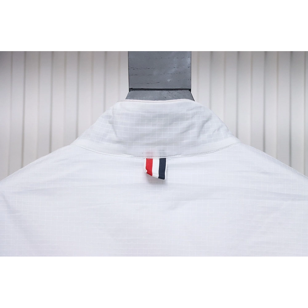 Thom Browne double layer four bar woven stand collar jacket,Cheap Replica Reps Thom Browne
