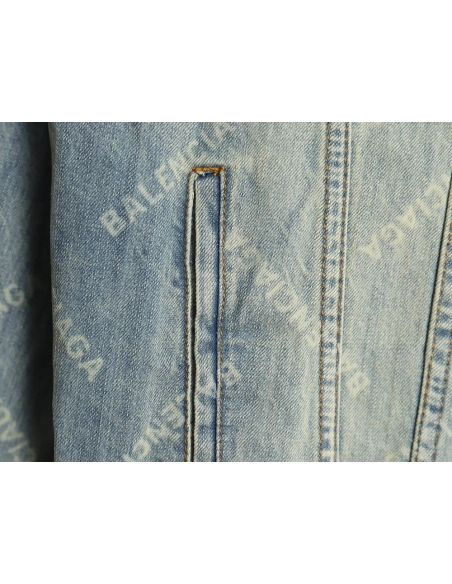 Balenciaga laserprinted denim jacket,Cheap Replica Reps Balenciaga