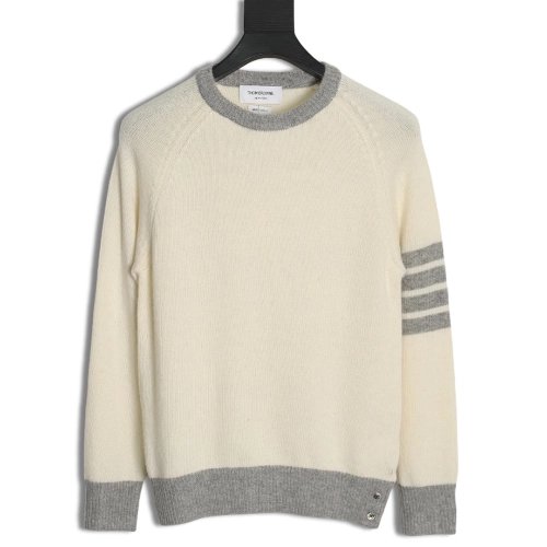 Thom Browne colorblock wool crewneck sweater,Cheap Replica Reps Thom Browne