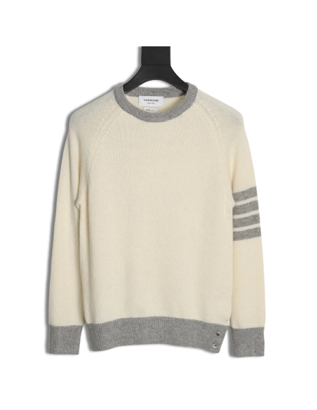 Thom Browne colorblock wool crewneck sweater,Cheap Replica Reps Thom Browne