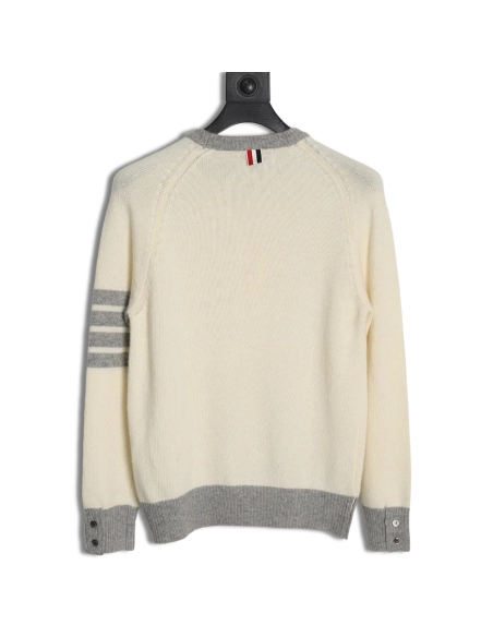 Thom Browne colorblock wool crewneck sweater,Cheap Replica Reps Thom Browne