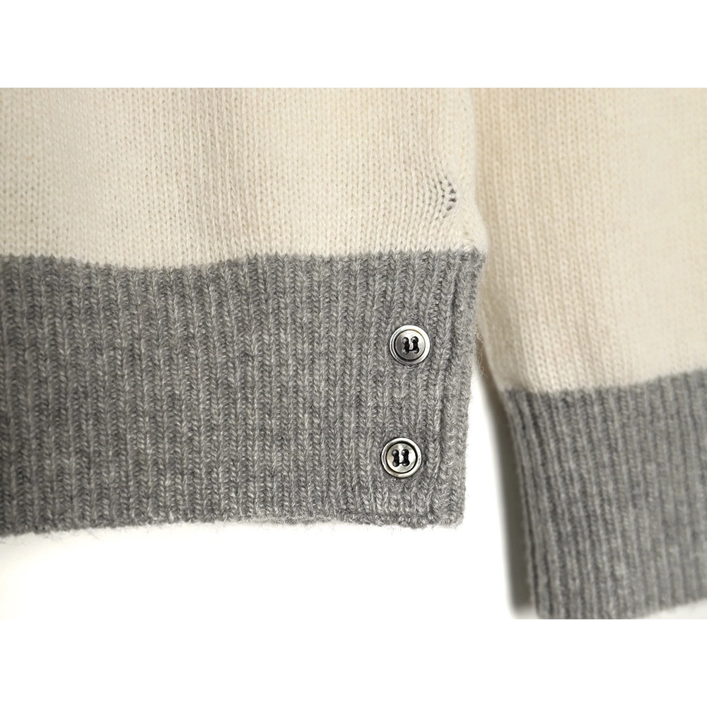 Thom Browne colorblock wool crewneck sweater,Cheap Replica Reps Thom Browne