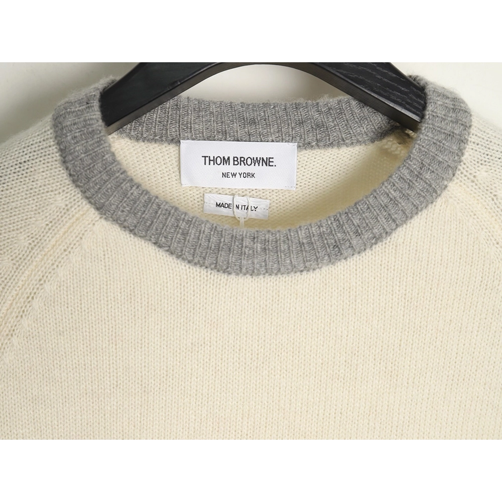 Thom Browne colorblock wool crewneck sweater,Cheap Replica Reps Thom Browne