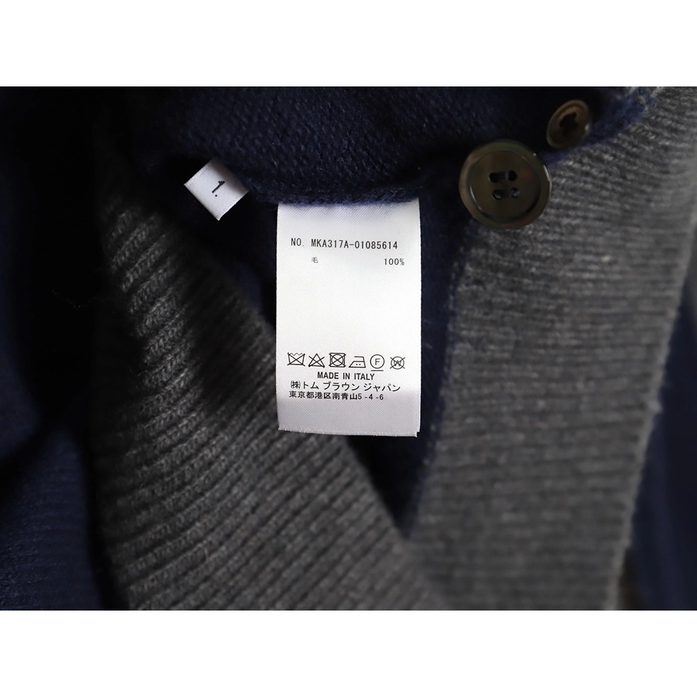 Thom Browne colorblock wool lapel sweater TSK1,Cheap Replica Reps Thom Browne