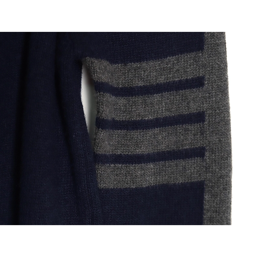 Thom Browne colorblock wool lapel sweater TSK1,Cheap Replica Reps Thom Browne