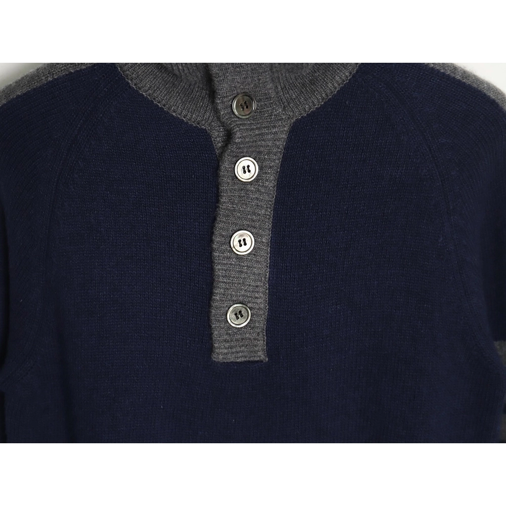 Thom Browne colorblock wool lapel sweater TSK1,Cheap Replica Reps Thom Browne