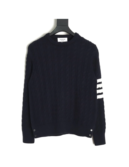 Thom Browne FourPanel Cable Crewneck Sweater TSK2,Cheap Replica Reps Thom Browne