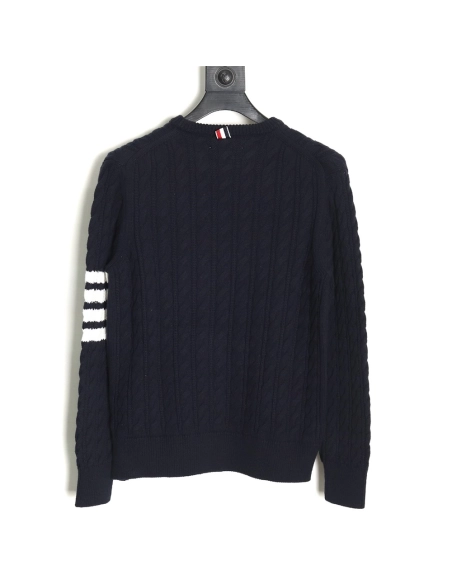 Thom Browne FourPanel Cable Crewneck Sweater TSK2,Cheap Replica Reps Thom Browne