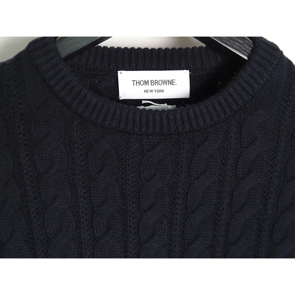 Thom Browne FourPanel Cable Crewneck Sweater TSK2,Cheap Replica Reps Thom Browne