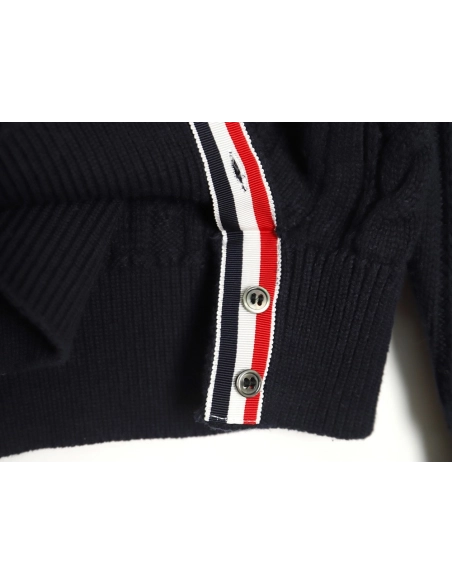 Thom Browne FourPanel Cable Crewneck Sweater TSK2,Cheap Replica Reps Thom Browne