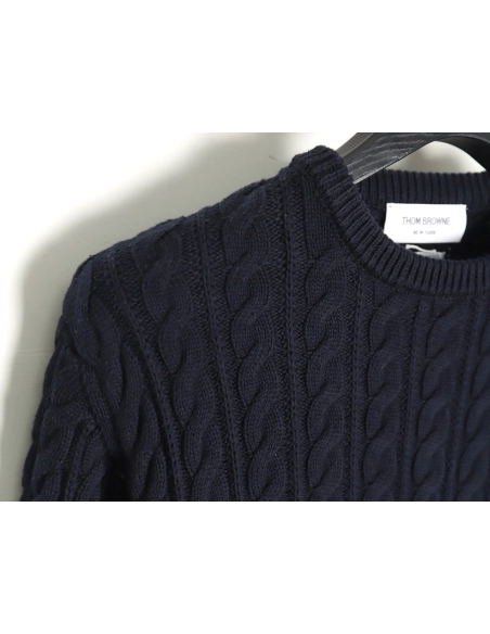 Thom Browne FourPanel Cable Crewneck Sweater TSK2,Cheap Replica Reps Thom Browne