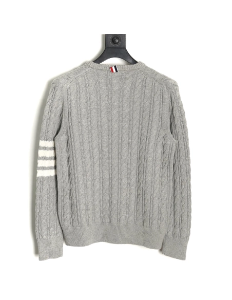Thom Browne FourPanel Cable Crewneck Sweater TSK1,Cheap Replica Reps Thom Browne