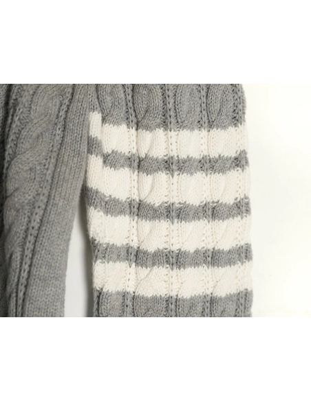 Thom Browne FourPanel Cable Crewneck Sweater TSK1,Cheap Replica Reps Thom Browne