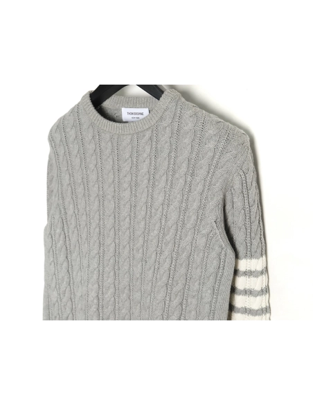 Thom Browne FourPanel Cable Crewneck Sweater TSK1,Cheap Replica Reps Thom Browne