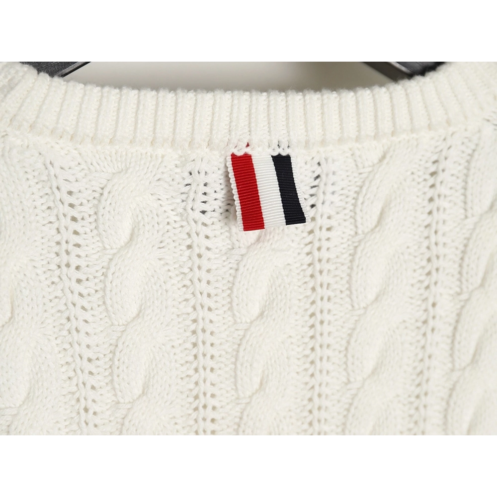 Thom Browne FourPanel Cable Crewneck Sweater,Cheap Replica Reps Thom Browne