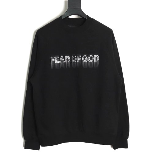 Fear of God Blurred Lettering Crew Neck Sweatshirt TSK1,Cheap Replica Reps Fear of God