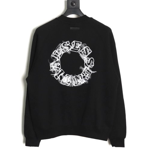 Fear of God Smoke Lettering Crew Neck Sweatshirt TSK1,Cheap Replica Reps Fear of God