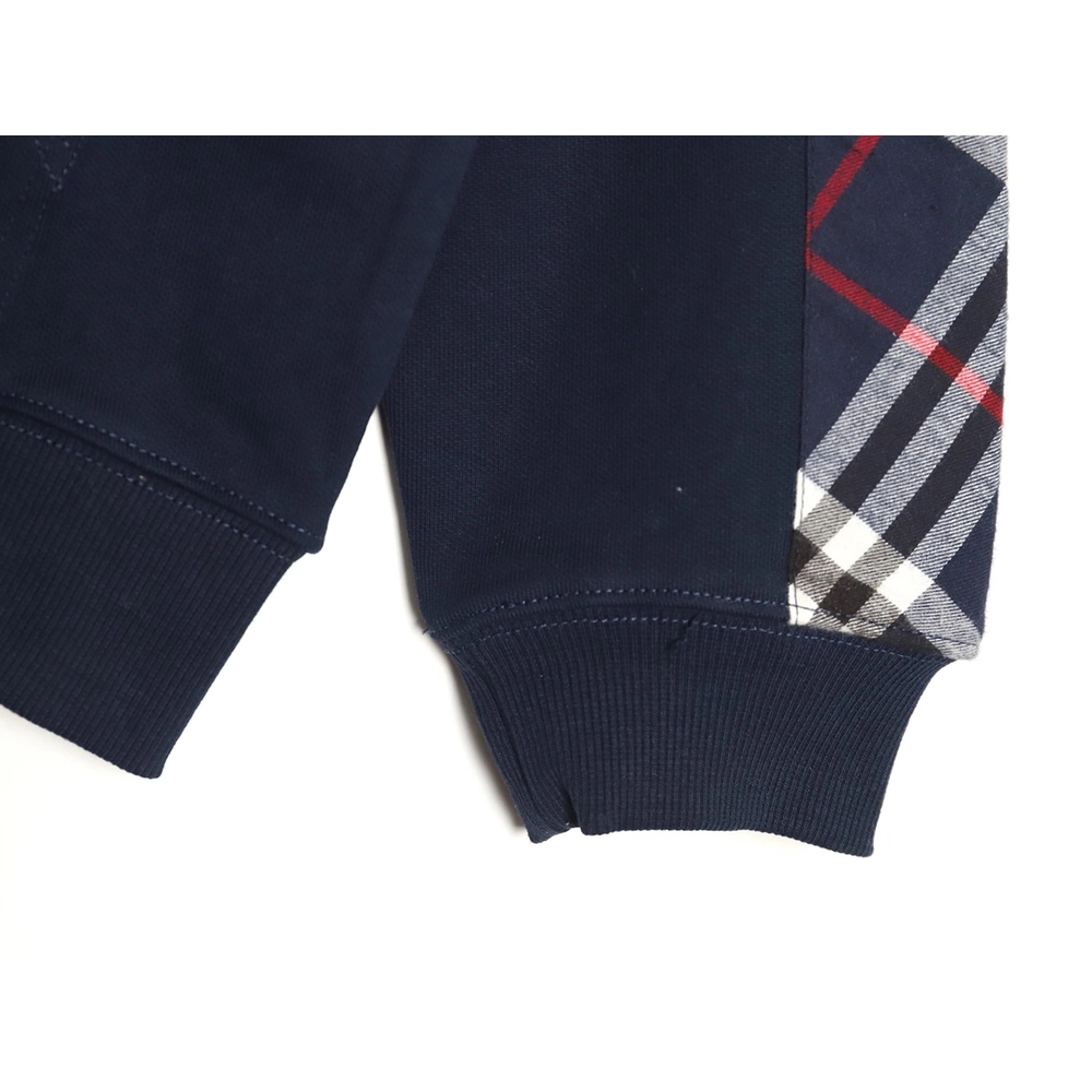 Burberry embroidered TB check patchwork zipup sweatshirt TSK1,Cheap Replica Reps Burberry