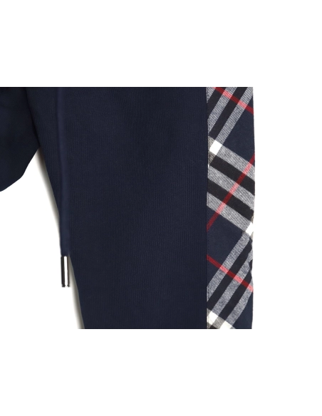 Burberry embroidered TB check patchwork zipup sweatshirt TSK1,Cheap Replica Reps Burberry