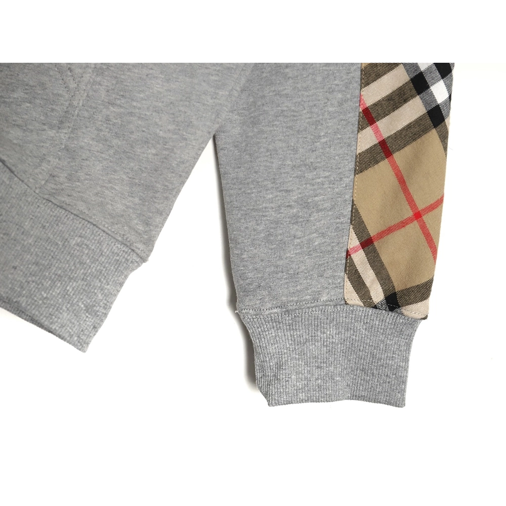 Burberry embroidered TB check patchwork zipup sweatshirt,Cheap Replica Reps Burberry