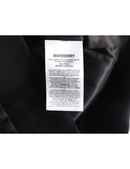 Burberry Pixel Check Wool Blend Harrington Leather Jacket,Cheap Replica Reps Burberry