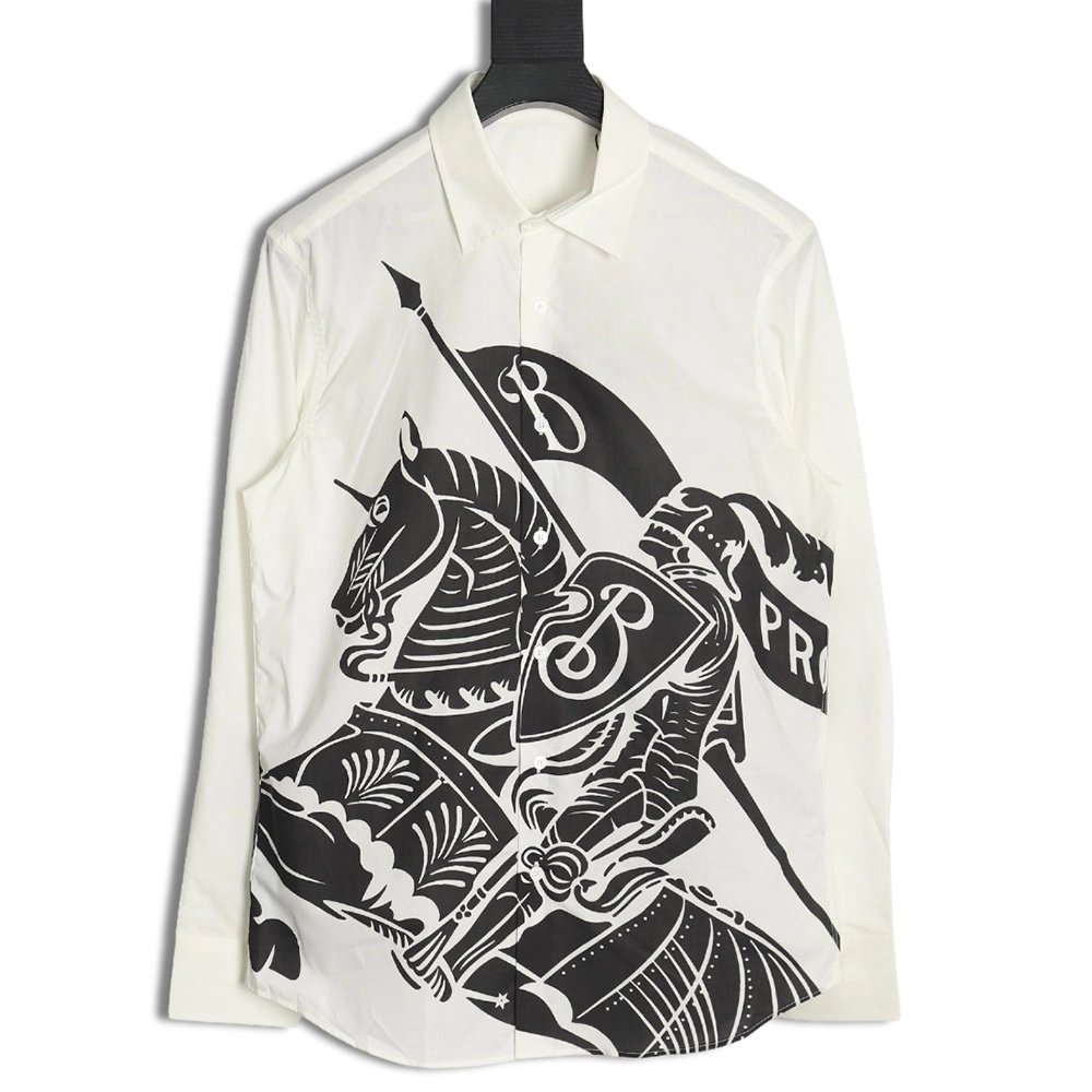 Burberry War Horse long sleeve printed shirt TSK1 SXL,Cheap Replica Reps Burberry