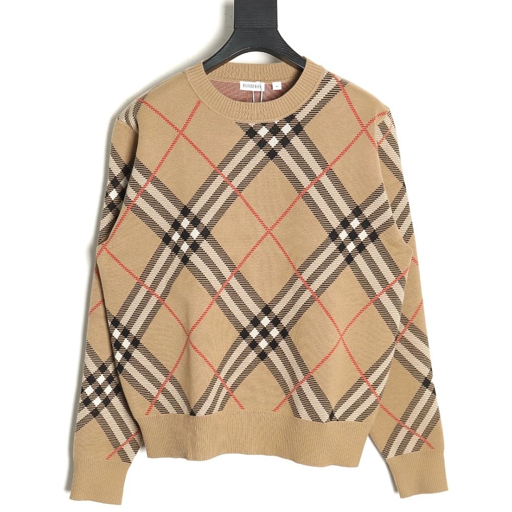 Burberry Twill crewneck knitted sweater,Cheap Replica Reps Burberry