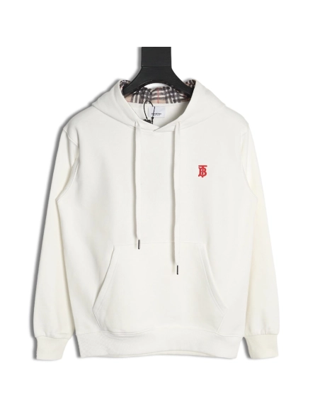 Burberry Classic Embroidered Logo Check Lined Hoodie,Cheap Replica Reps Burberry