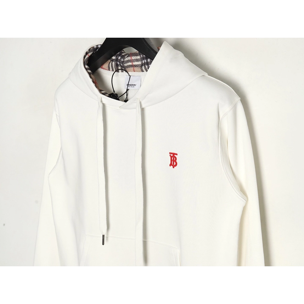 Burberry Classic Embroidered Logo Check Lined Hoodie,Cheap Replica Reps Burberry