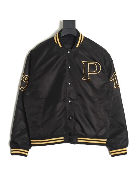 Prada baseball jacket with P patch on chest TSK1,Cheap Replica Reps Prada