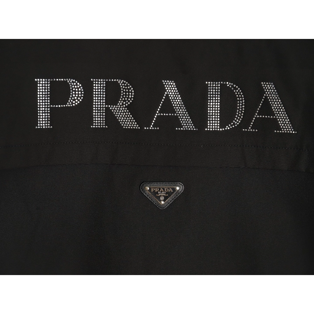 Prada back rhinestone logo zipup jacket,Cheap Replica Reps Prada