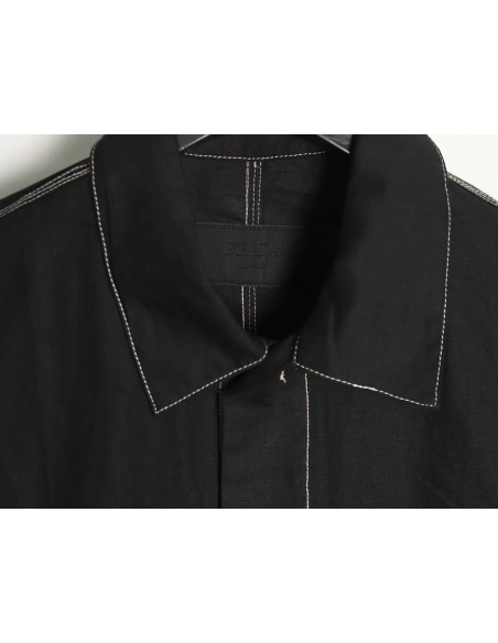 Prada Chambray Pocket Long Sleeve Shirt Jacket TSK1,Cheap Replica Reps Prada
