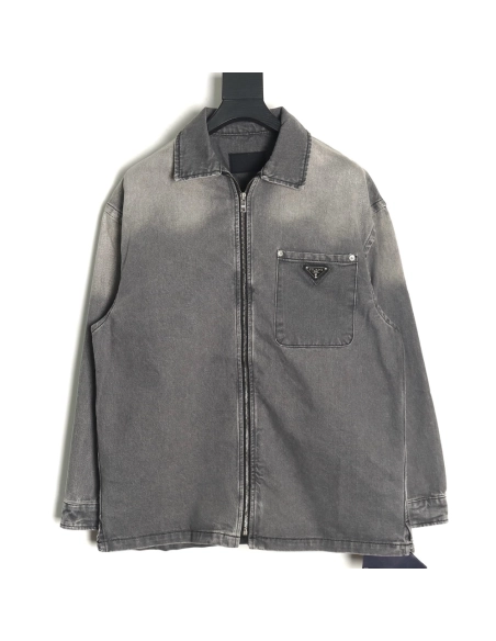Prada Denim ZipUp Jacket,Cheap Replica Reps Prada
