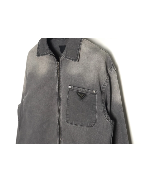 Prada Denim ZipUp Jacket,Cheap Replica Reps Prada