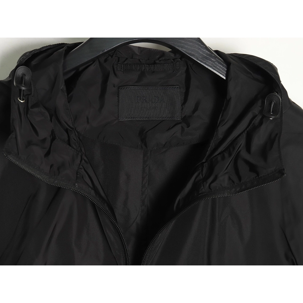 Prada black and grey patchwork hooded jacket,Cheap Replica Reps Prada