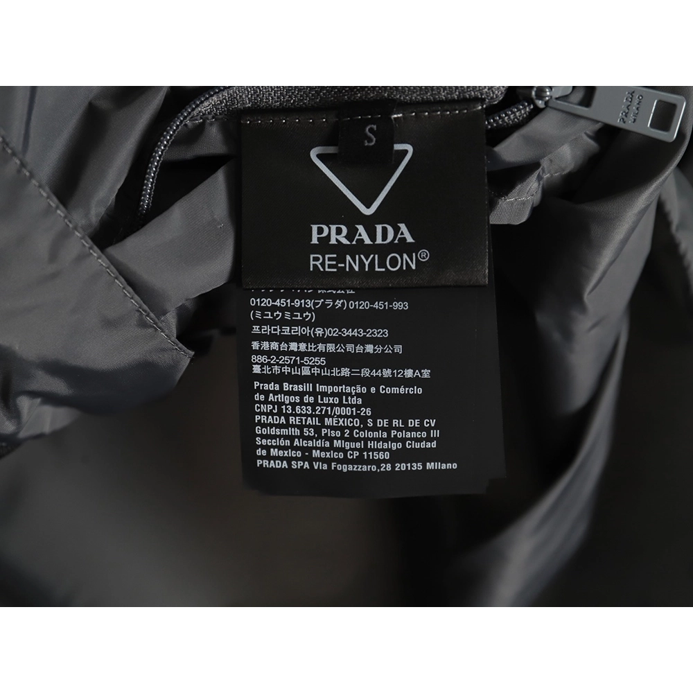 Prada black and grey patchwork hooded jacket,Cheap Replica Reps Prada