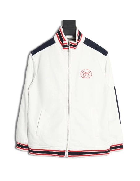 Gucci towel embroidered double G patchwork jacket,Cheap Replica Reps Gucci