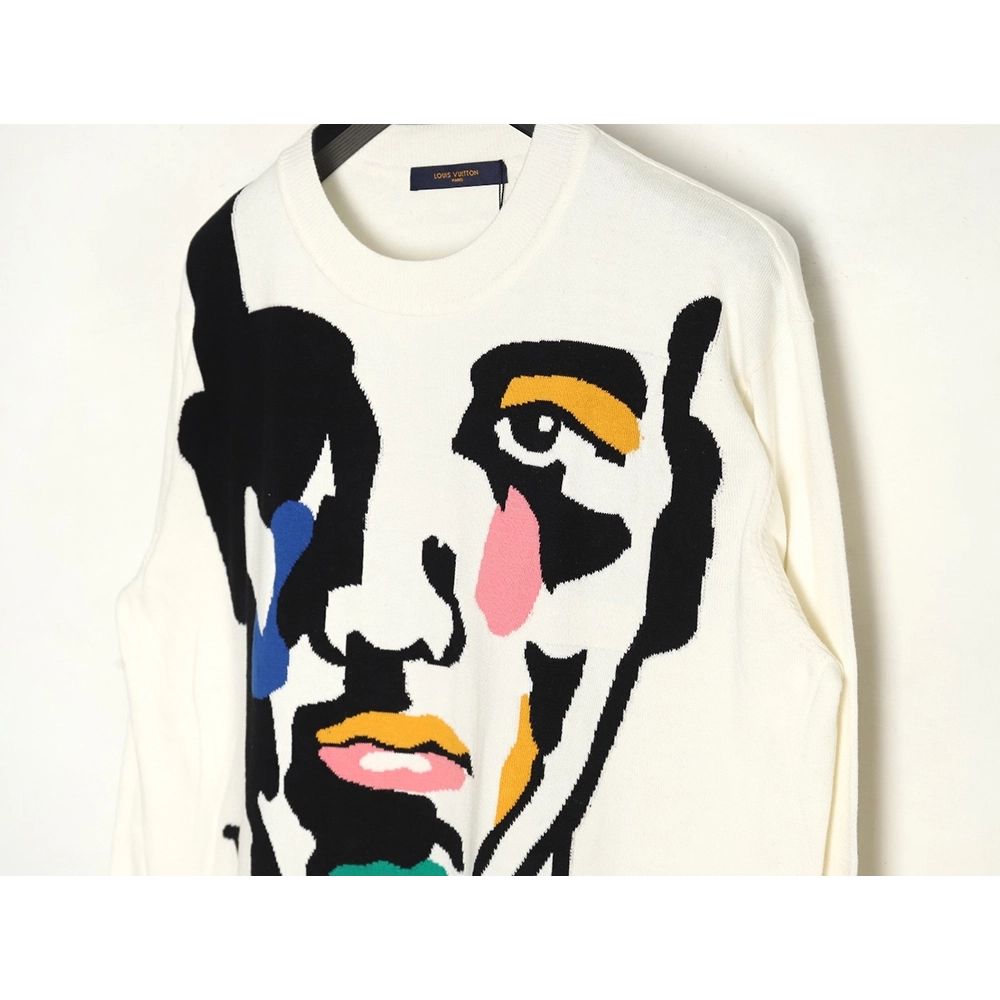 Louis Vuitton portrait jacquard knit sweater,Cheap Replica Reps Louis Vuitton